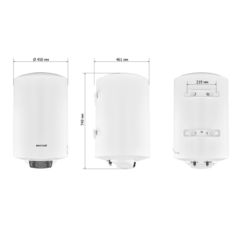 Бойлер MIXXUS EWH-08080 ROUND DRY 80 л, 2 kW сухой тен.