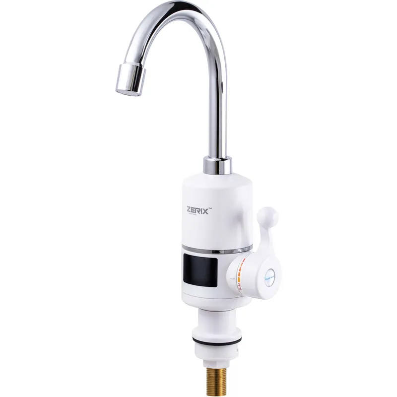 Проточный водонагреватель ZERIX ELW06-E 3,3 kW индикатором температуры на мойку 