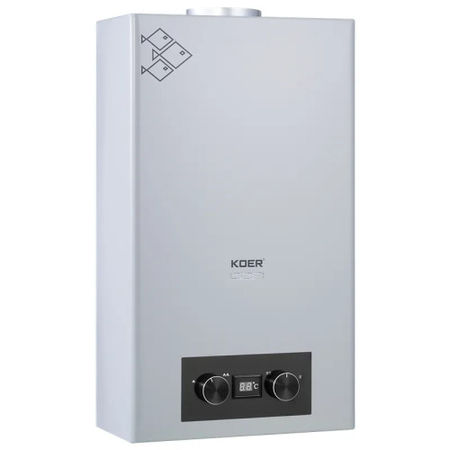 Газова колонка KOER KWH.G0110 GRAY 10 л/хв, димохідна, сірий 