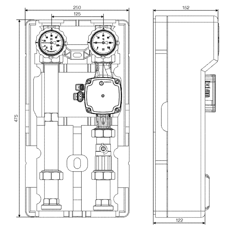 77643 насосная группа AFRISO 180-1 без циркуляционного насоса