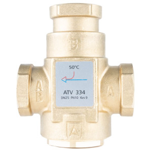 Термічний триходовий клапан AFRISO ATV 334, DN25, Rp 1" Kvs 9, T=50C (1633410)