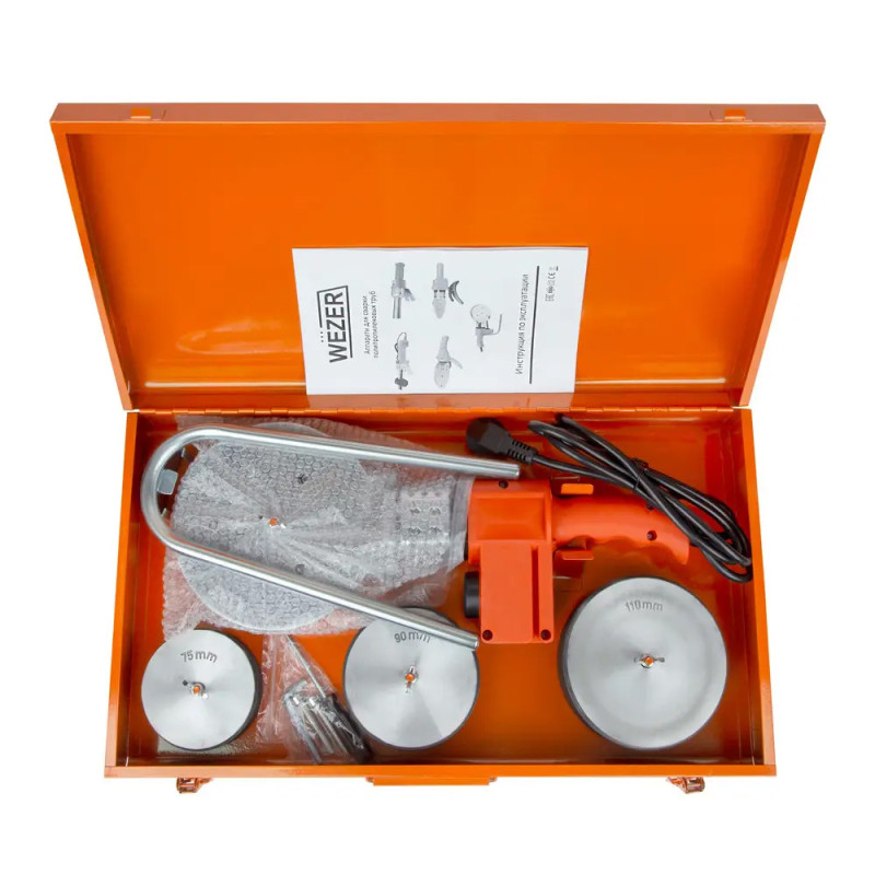 Паяльник для труб ППР WEZER CF-110-3 1200Вт Ø75-110 мм