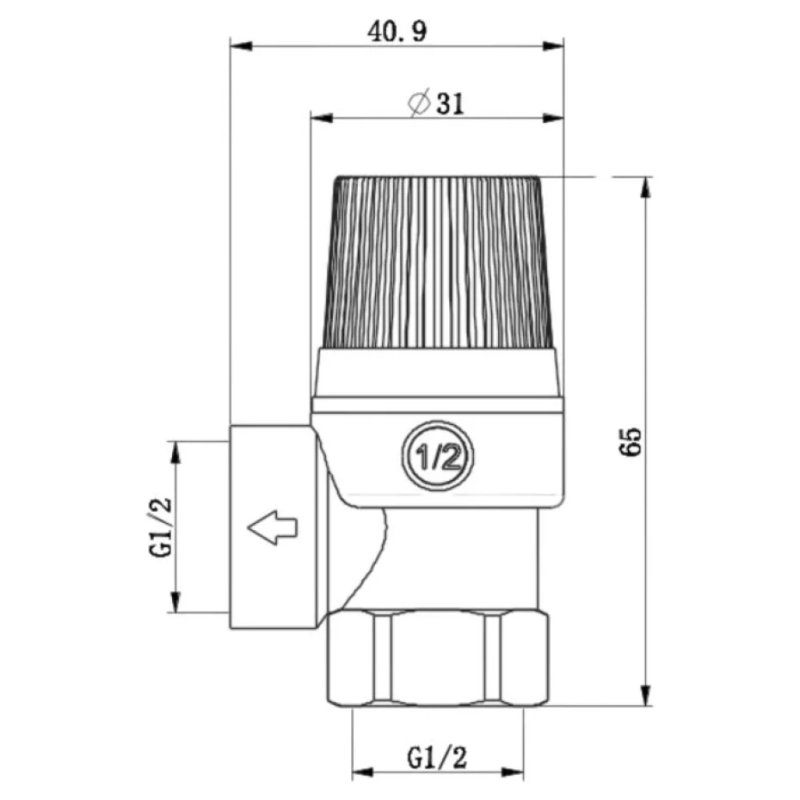 Клапан запобіжний 1/2" 6 бар ASG