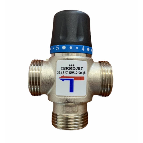 Термостатический трехходовой Termojet TMV121 3/4"(kvs-1.6, 20-43°C)