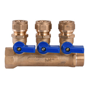 Розподільчий колектор на 3 контури CRISTAL 3/4х16 ″(NM-1018) з перекриттям   