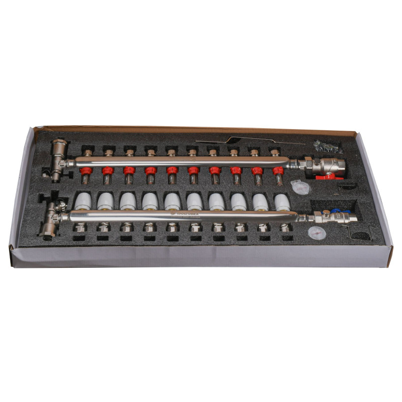 Розподільчий колектор на 10 контурів ISOLTUBEX INOX AISI-304 CO10 (1″х10) 