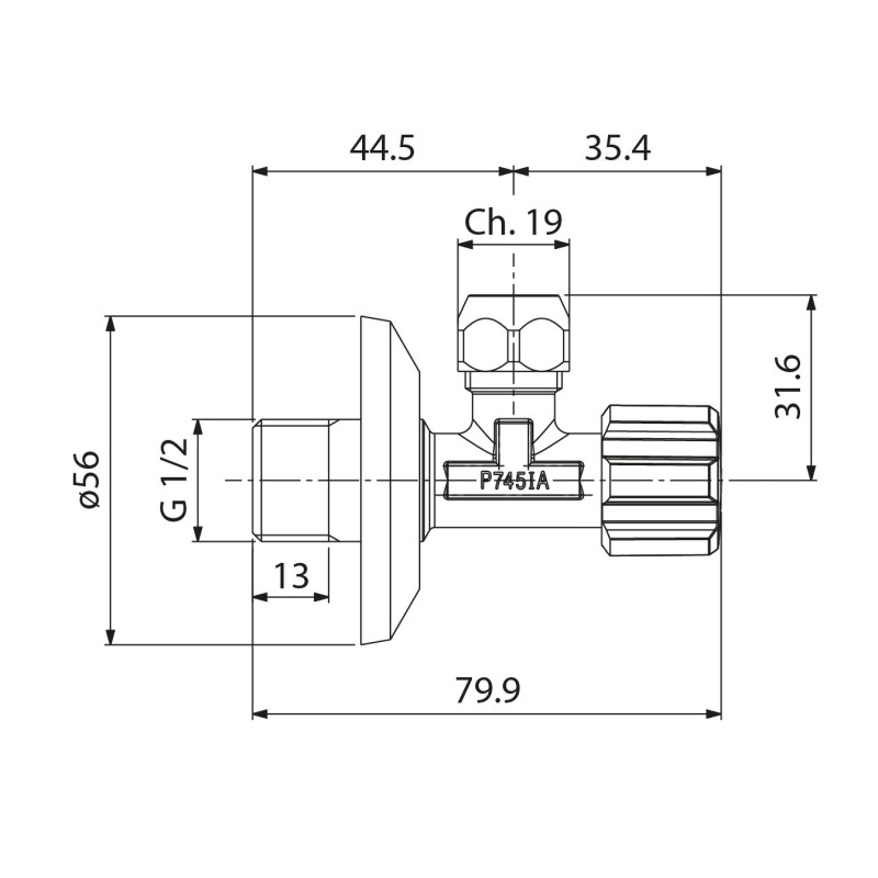 Приладовий кран ALBERTONI 1/2''Х3/8'' (C406281)