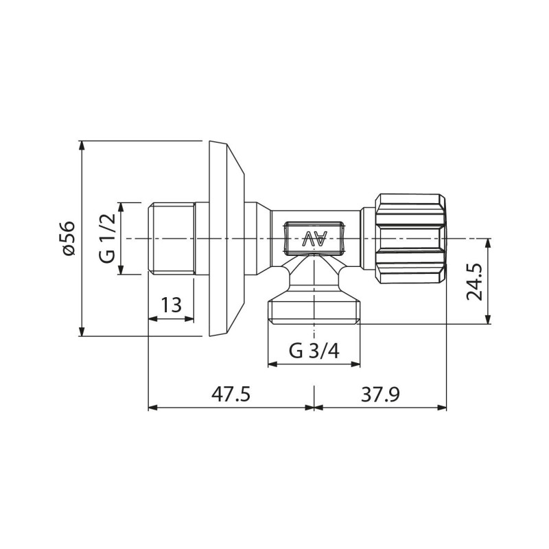 Приборный кран ALBERTONI 1/2''Х3/4'' (D914689)