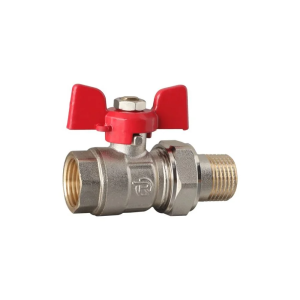 Кран шаровый REIGER 3/4" прямой с американкой, красный