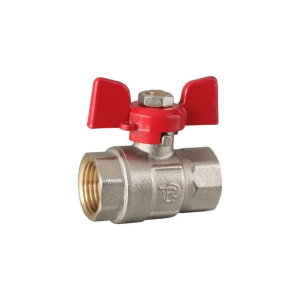 Кран шаровый REIGER 3/4" BВ бабочка, красный