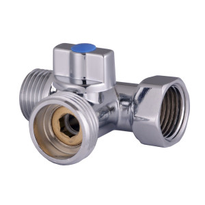 Кран шаровой SOLOMON A7053 1/2"х3/4"х1/2" для стиральной машины