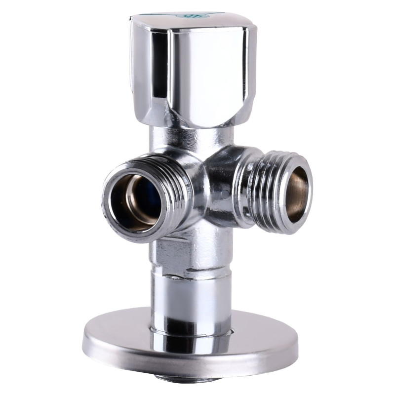 Кран кульовий ARCO A80TWIN CQ4105 1/2″х 1/2″х1/2″ кутовий подвійний 