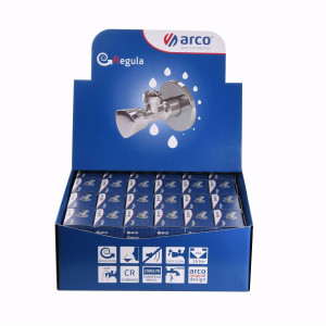 Кран вентильный ARCO ZENIT REGULA Z0912 VTQ005 1/2"х1/2" 30шт. угловой набор