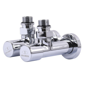 Кран вентильный SOLOMON LUX CHROM 7777 1/2” угловой с американкой
