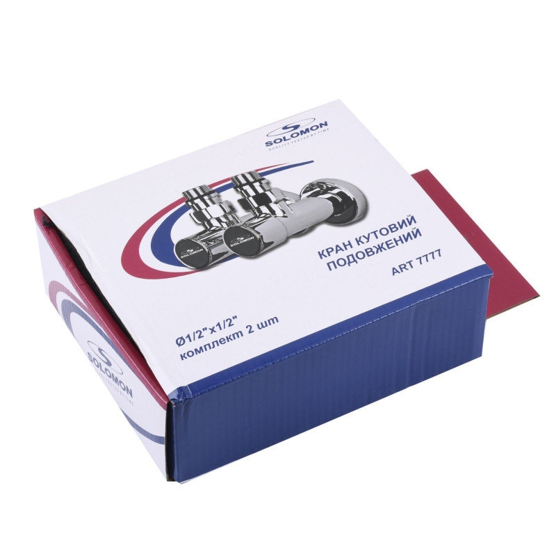 Кран вентильный SOLOMON LUX CHROM 7777 1/2” угловой с американкой