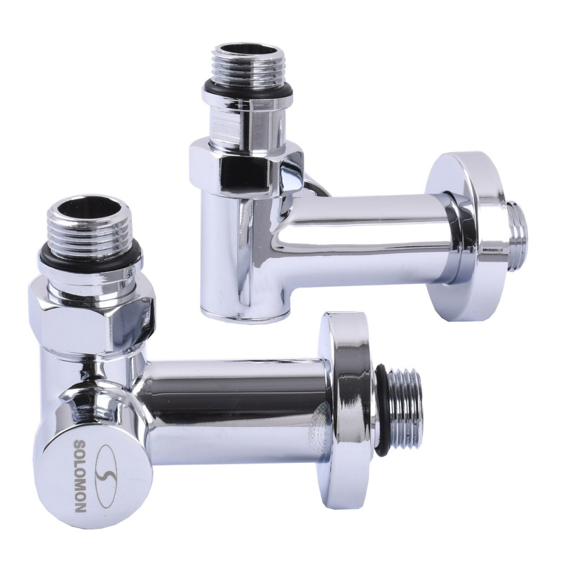 Кран вентильный SOLOMON LUX CHROM TEN 7777 1/2” угловой с американкой (набор 2 шт)