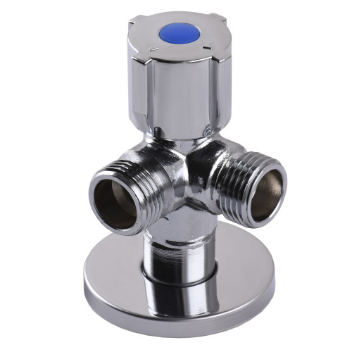 Кран кульовий SELBA DOUBLE (SL1588) 1/2″х 1/2″х1/2″ кутовий подвійний