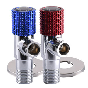 Комплект кранов SOLOMON EXCLUSIVE 9889 RED/BLUE 1/2"X1/2" угловых керамика