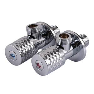 Комплект кранов Quality Professional EXCLUSIVE 9999 CHROME 1/2”X1/2” угловая керамика