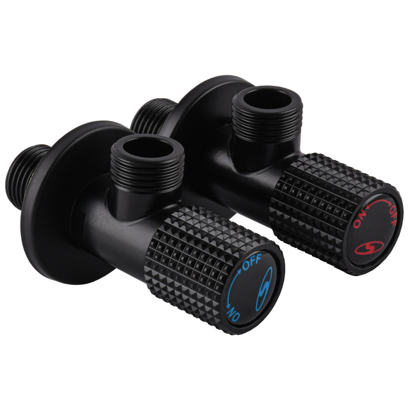 Комплект кранів кутових SOLOMON EXCLUSIVE 9889 BB 1/2″X1/2″ кераміка  