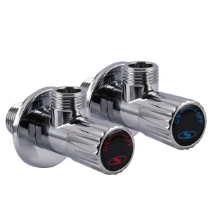 Комплект кранов угловых SOLOMON EXCLUSIVE CHROM 1/2"X1/2" 9889, керамика 