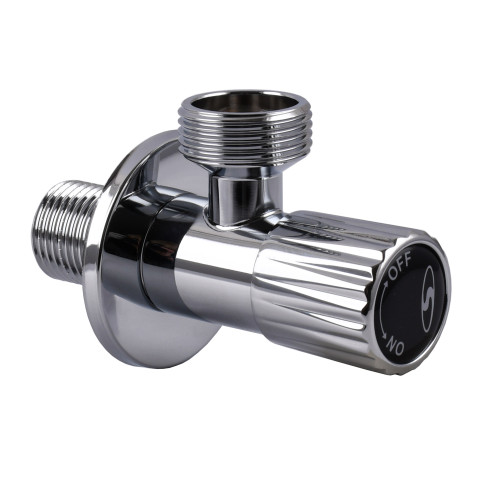 Кран угловой SOLOMON EXCLUSIVE 989 1/2"X3/4" CHROM, керамика 