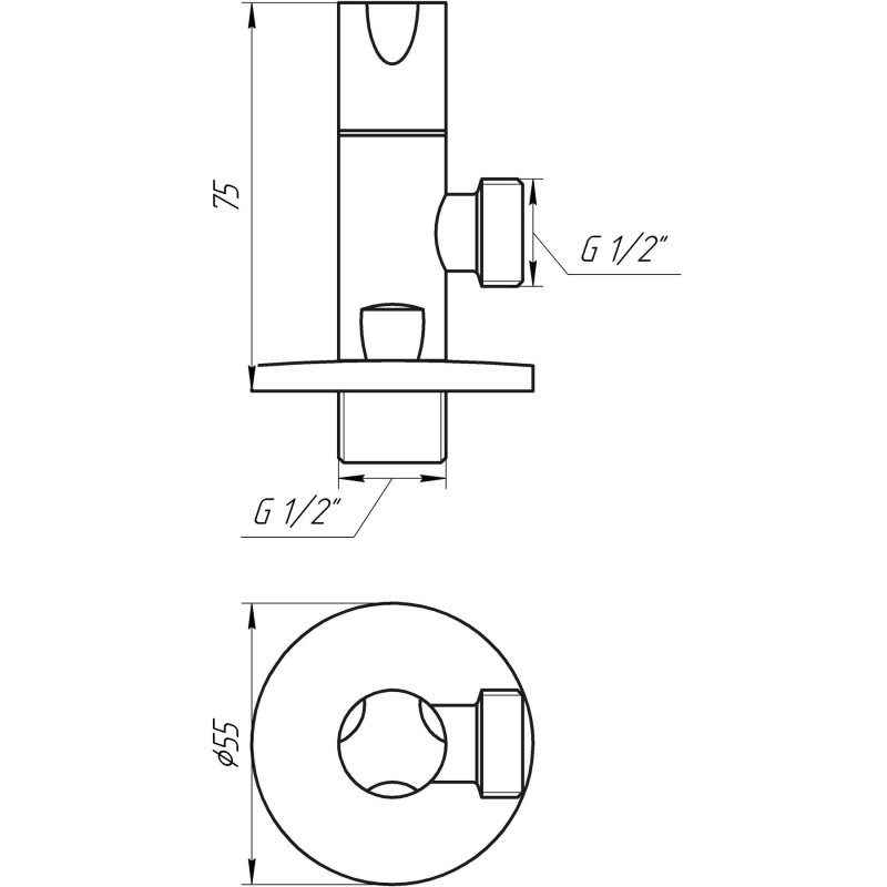 Кран полувращающийся SOLOMON 90811/2"х1/2" угловой 