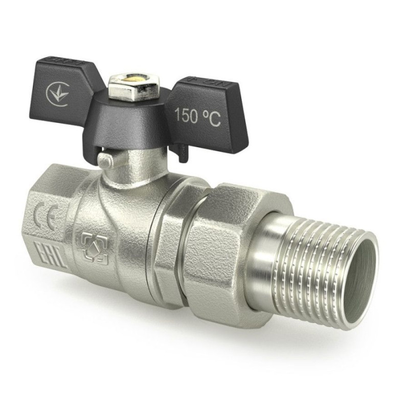 Кран кульовий з американкою RAFTEC BLACK 3/4" DRBS2