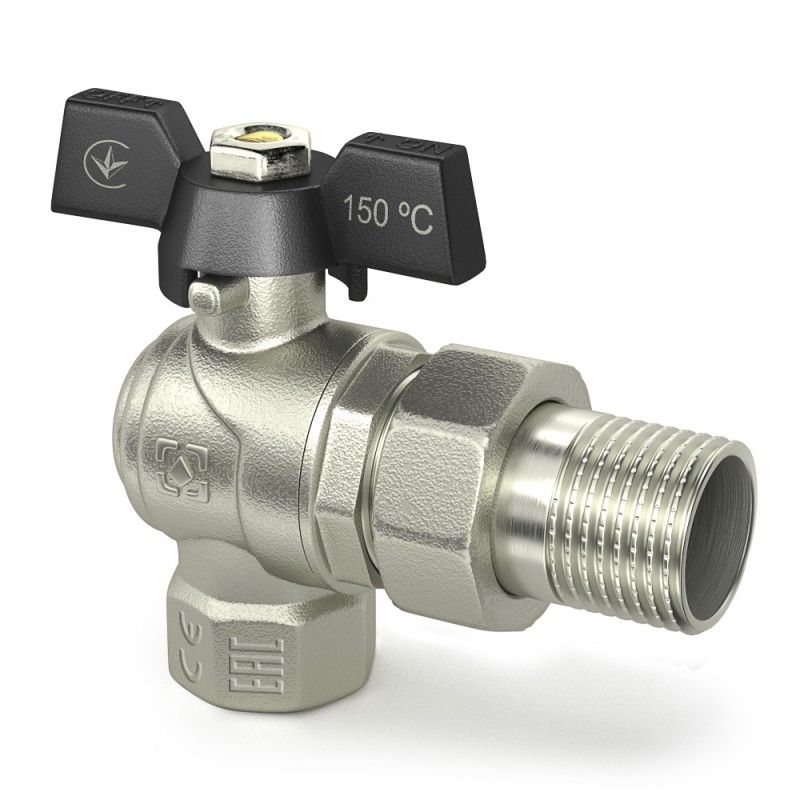 Кран кульовий з американкою RAFTEC BLACK 1" DRBS3-U