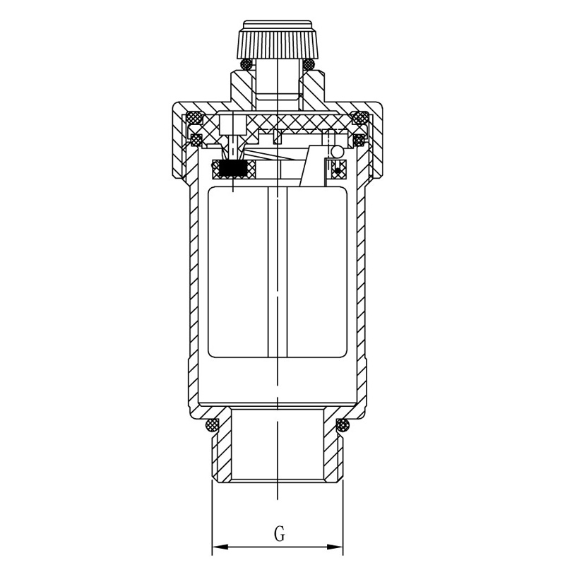 Воздухоотводчик KOER KR.1245 1/2" автоматический, прямой