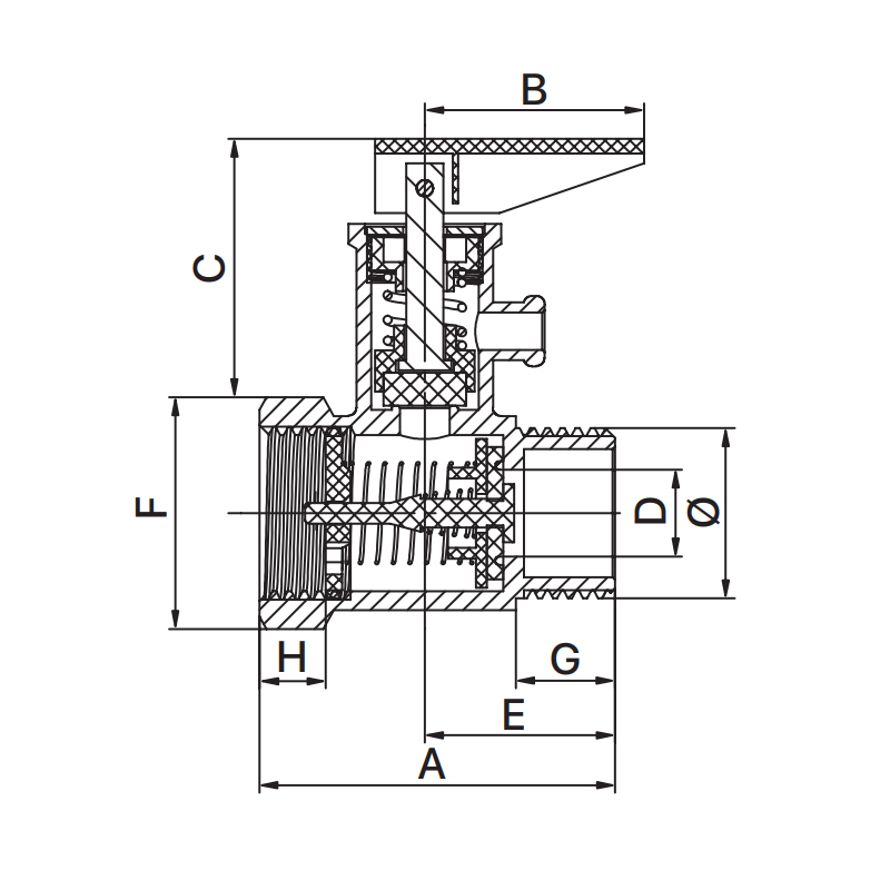 Предохранительный клапан Europroduct EP.2001 1/2" (6 bar) для бойлера