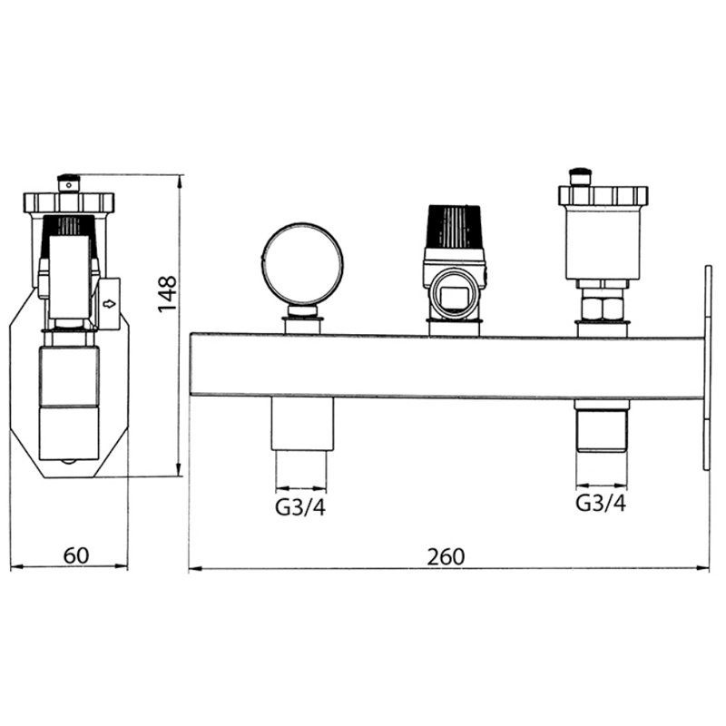Група безпеки розширювального бака Koer KR.103 - 3/4 