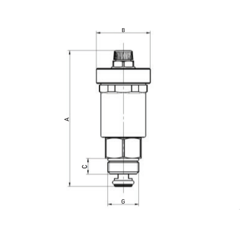Воздухоотводчик Roho R1302-050N - 1/2" Н автоматический, с клапаном 