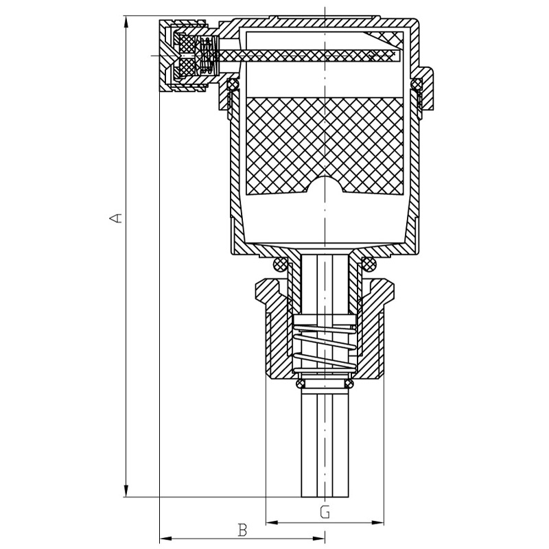 Повітровідвідник KOER KR.1246 - 1/2" автоматичний,  прямий із зворотним клапаном 