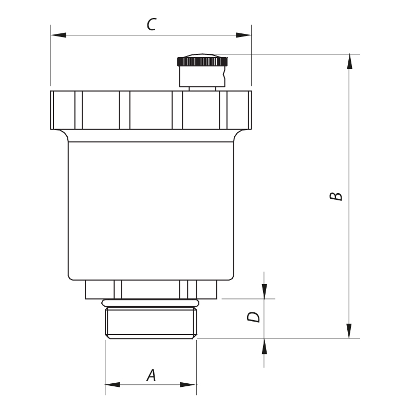 Повітровідвідник Koer KR.1255 1/2" автоматичний, прямий 