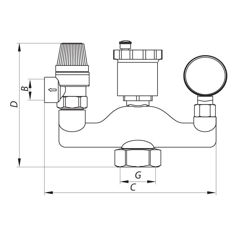 Група безпеки Koer KR.105PT 1" в термоізоляційному кожусі 
