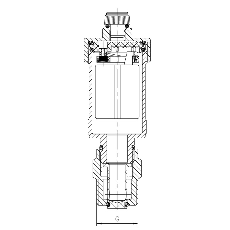 Повітровідвідник Koer KR.1244 1/2" автоматичний, прямий із зворотним клапаном  