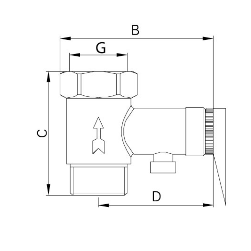 Запобіжний клапан Koer KR.1040 1/2 "(8 bar) для бойлера 