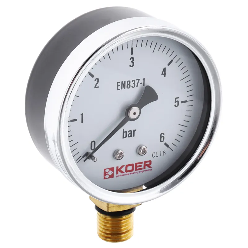 Манометр радіальний KOER KM.610R D 63мм (0-6 bar) 1/4''-1/2''   