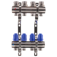 Колектор на 4 контури Koer KR.1100-04 1" з  термостатичними клапанами    