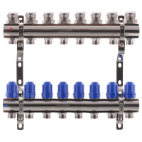 Колектор на 8 контурів Koer KR.1100-08 1" з  термостатичними клапанами    