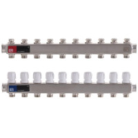 Колектор на 10 контурів Europroduct EP.S1100-10 1" з  термостатичними клапанами    