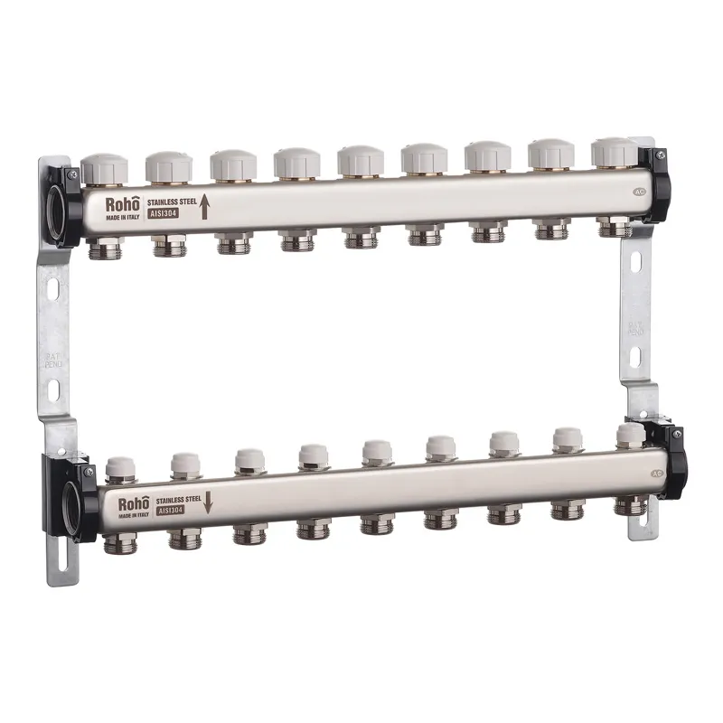 Колектор на 9 контурів Roho R805-09 - 1" з термостатичними та запірними клапанами 