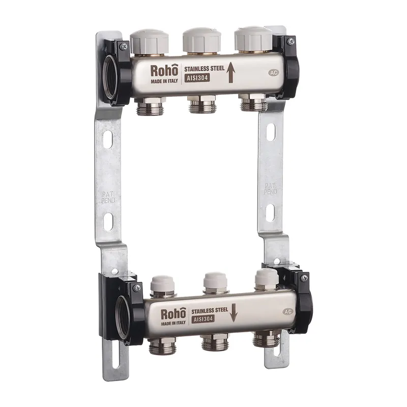 Коллектор на 3 контура Roho R805-03 - 1" с термостатическими клапанами