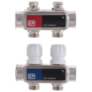 Коллектор на 2 контура Europroduct EP.S1100-02 1" с термостатическими клапанами