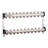 Колектор на 11 контурів Roho R805-11 - 1" з термостатичними та запірними клапанами 