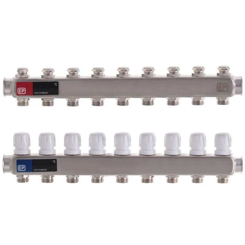 Колектор на 9 контурів Europroduct EP.S1100-09 1" з  термостатичними клапанами 