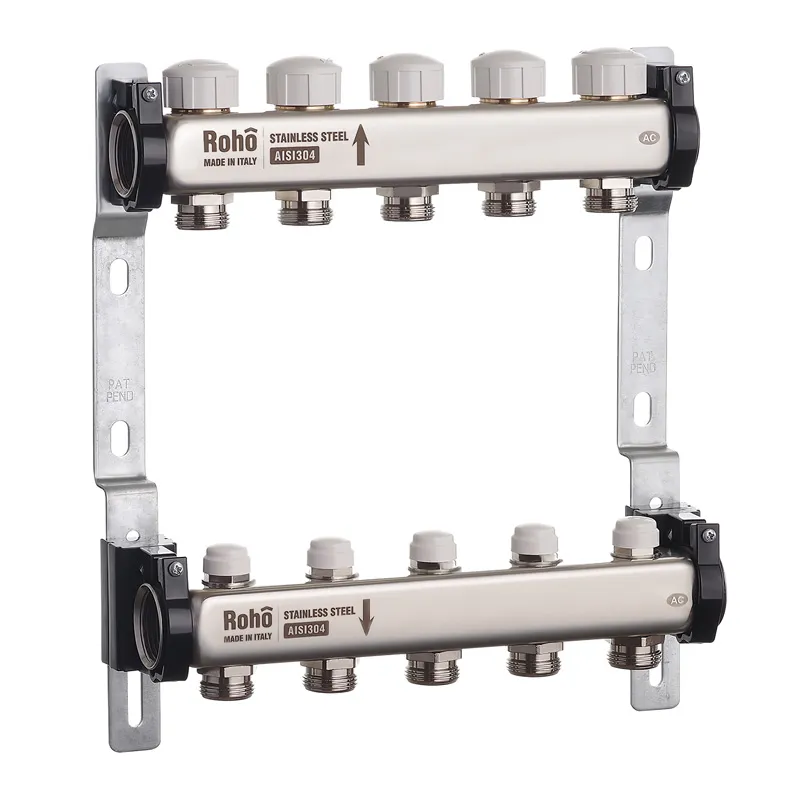 Колектор на 5 контурів Roho R805-05 - 1" з термостатичними та запірними клапанами 
