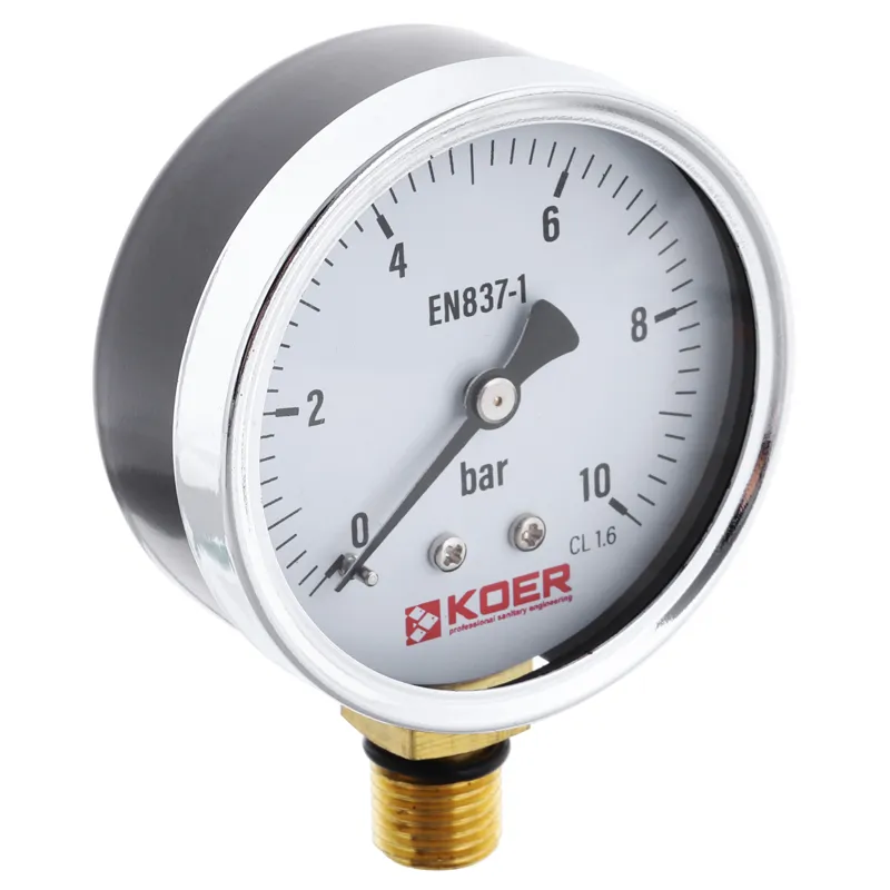 Манометр радіальний KOER KM.610R (0-10 bar), D 63мм, 1/4''-1/2'' (KR0205)