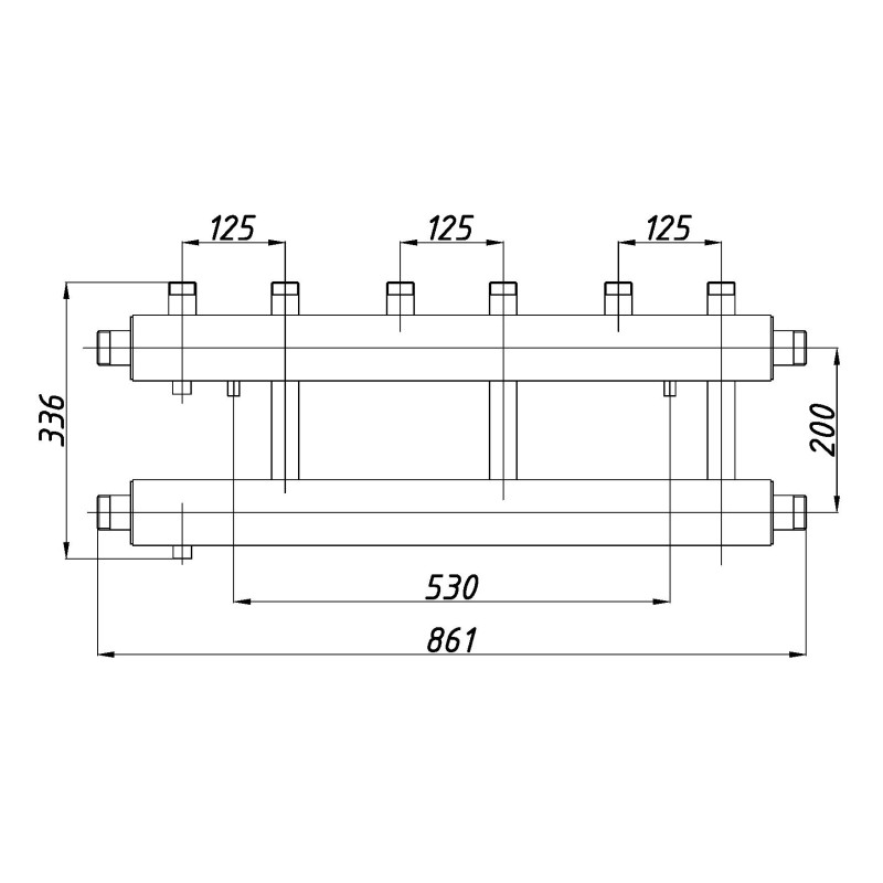 Розподільчий колектор К32В125(200) з ізоляцією